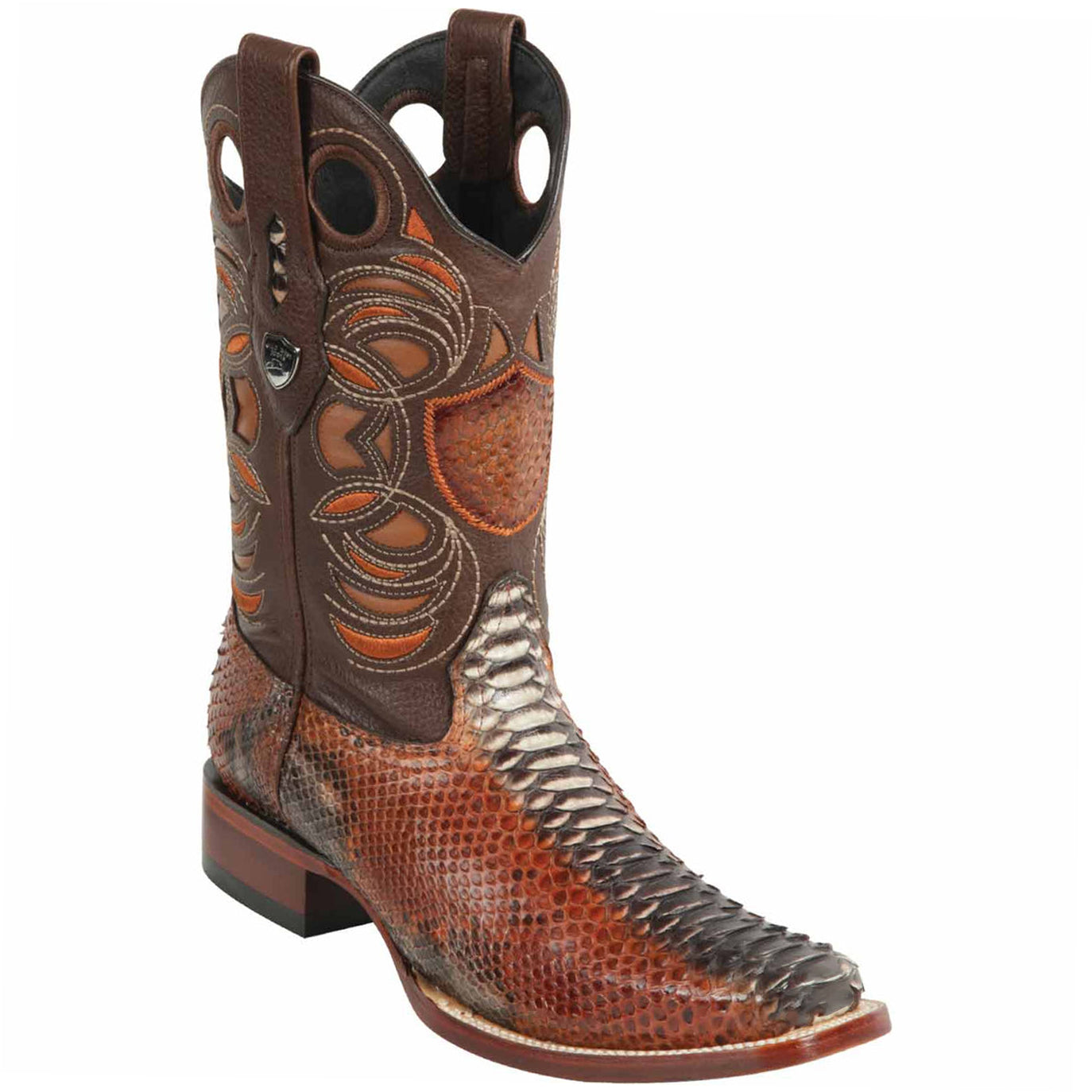 Mens Snake Skin Cowboy Boots Square Toe - Wild West Boots