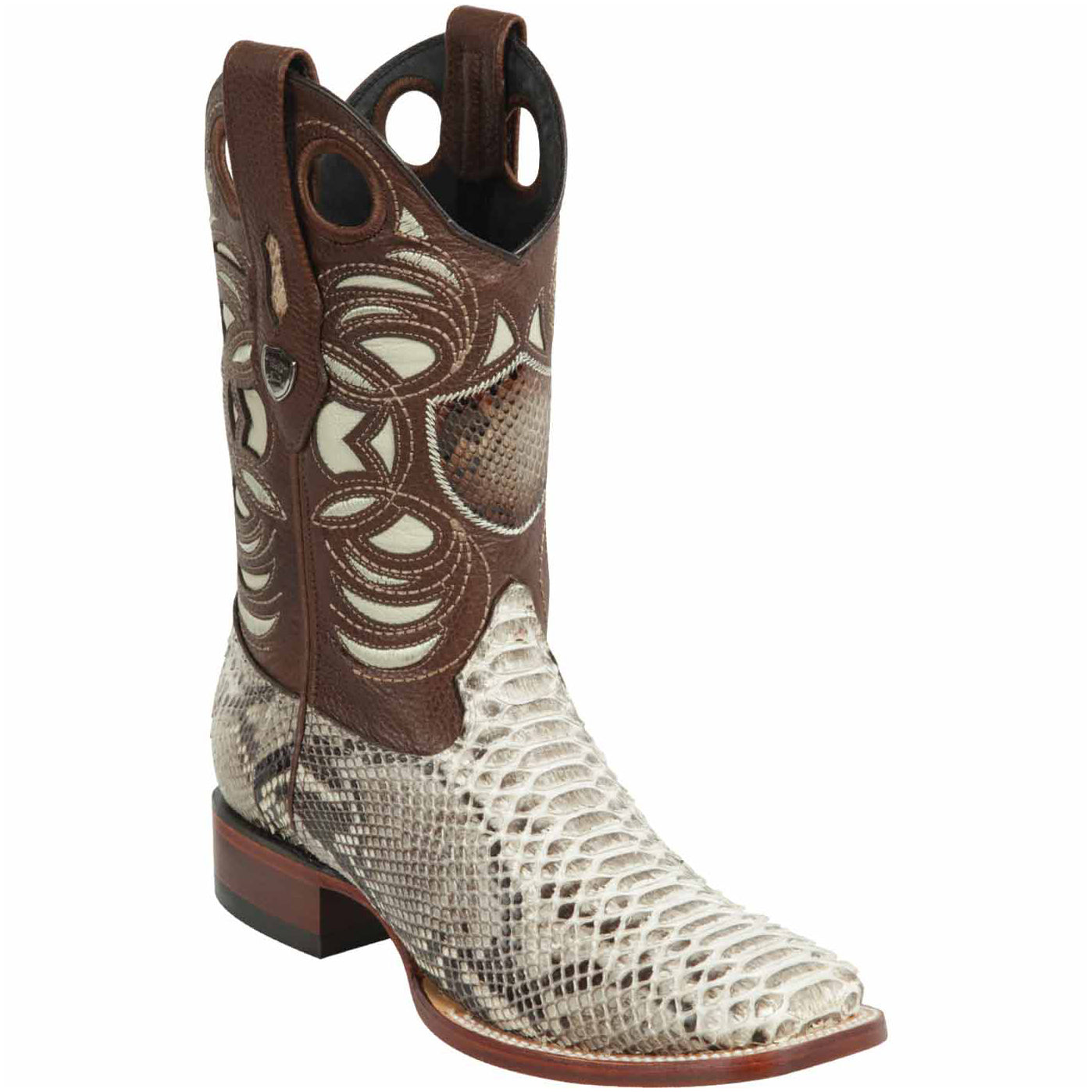 Mens Python Skin Boots Square Toe - Wild West Boots