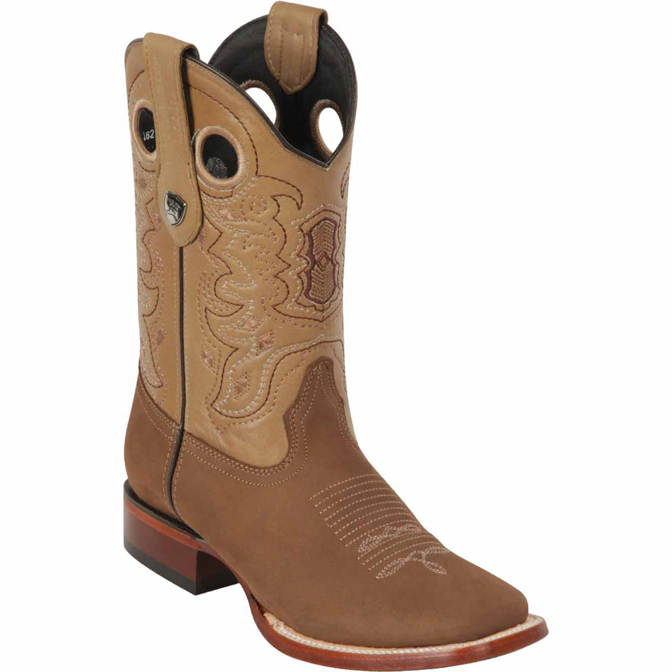 Brown Square Toe Cowboy Boots - Wild West Boots