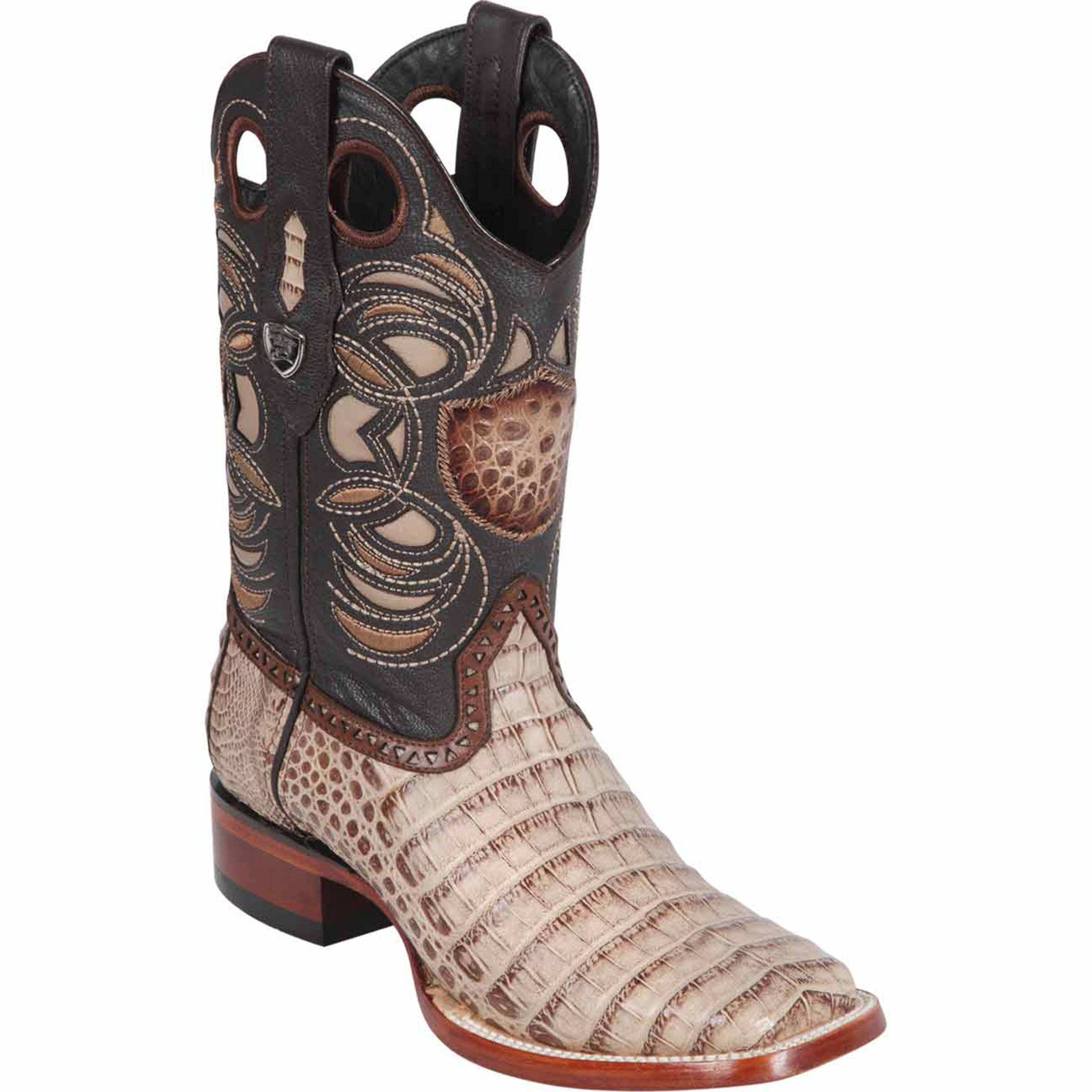 Caiman Square Toe Cowboy Boots - Wild West Boots