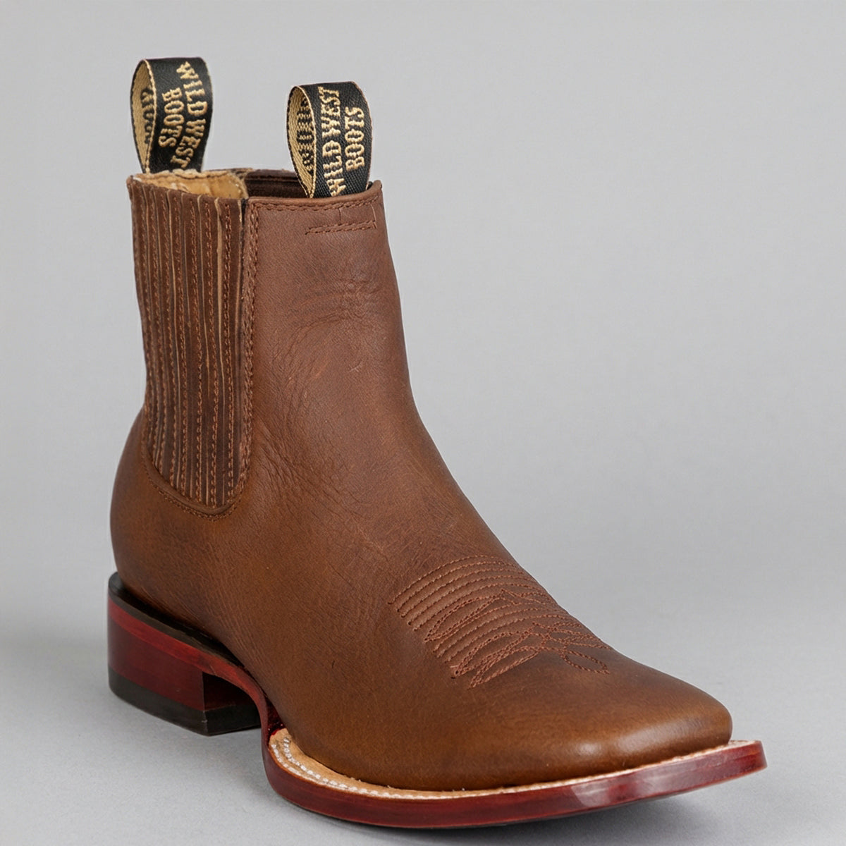 Men's Walnut Square Toe Ankle Boots