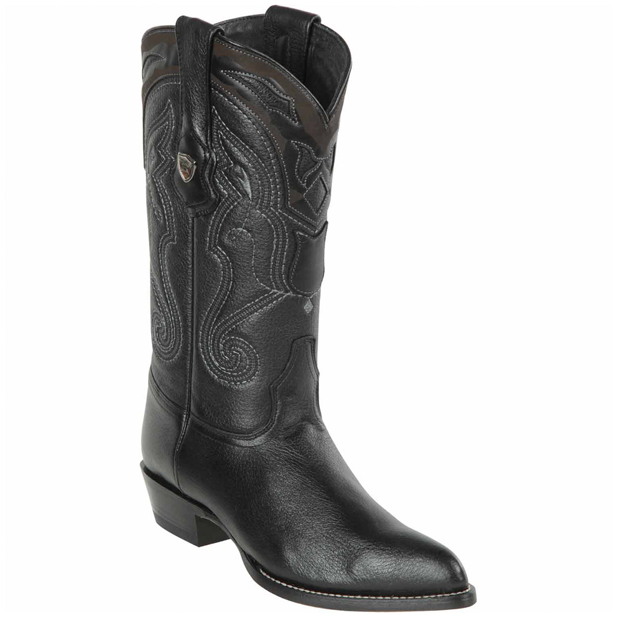 Wild West Boots - Deer Leather Mens Black Western Boots