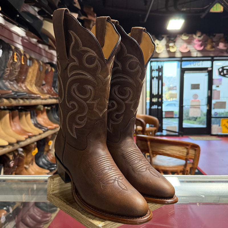 Los Altos Women's Brown Western Boots Oval Toe