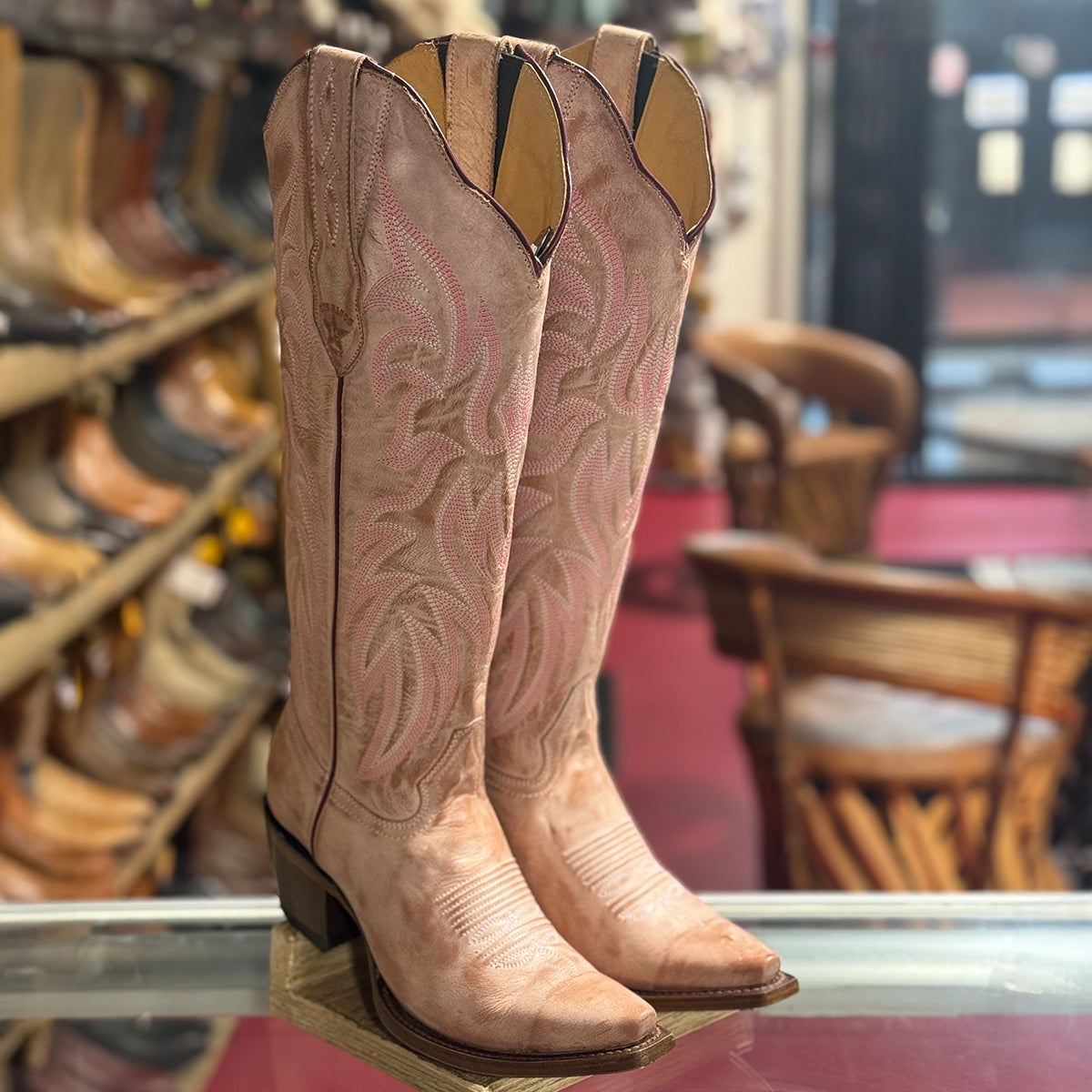 Pink Knee High Cowgirl Boots