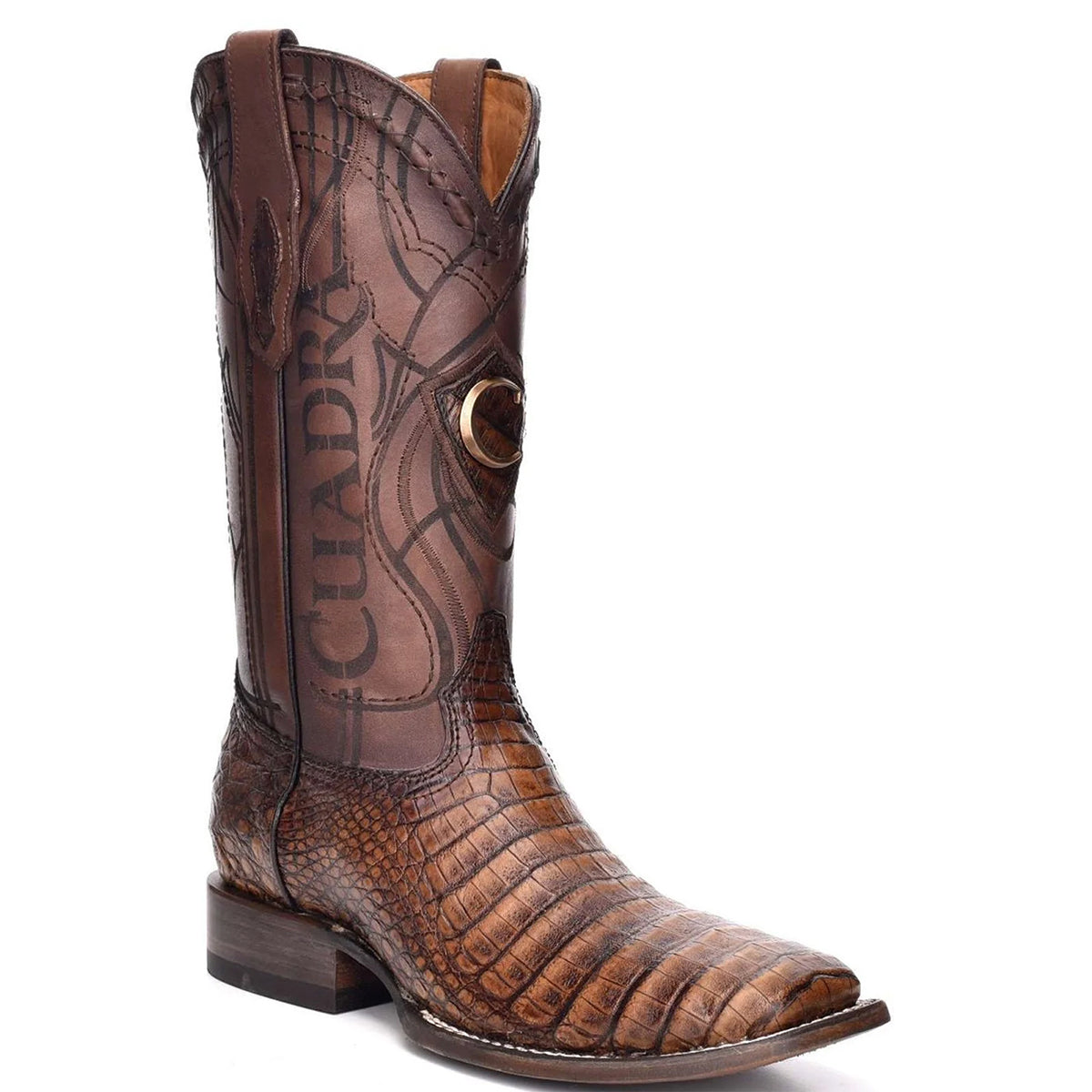 Cuadra Caiman Belly Square Toe Cowboy Boots Porto Maple
