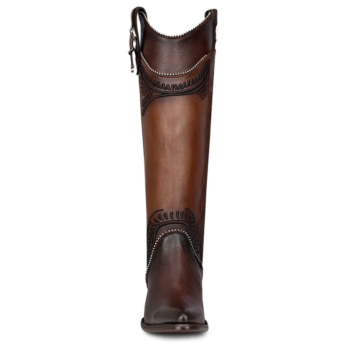 Chocolate Embroidered Tall Boot