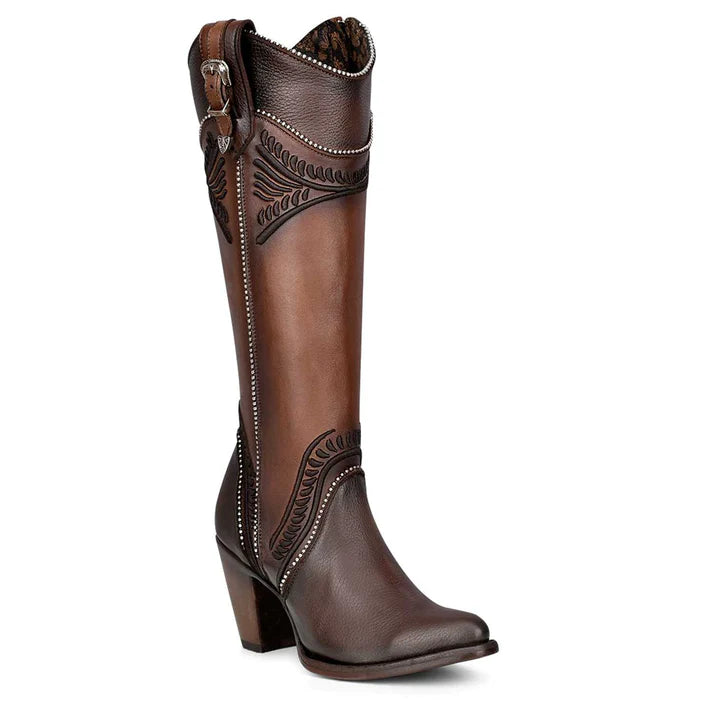 Cuadra Tall Brown Boots Embroidered - 3F82RS