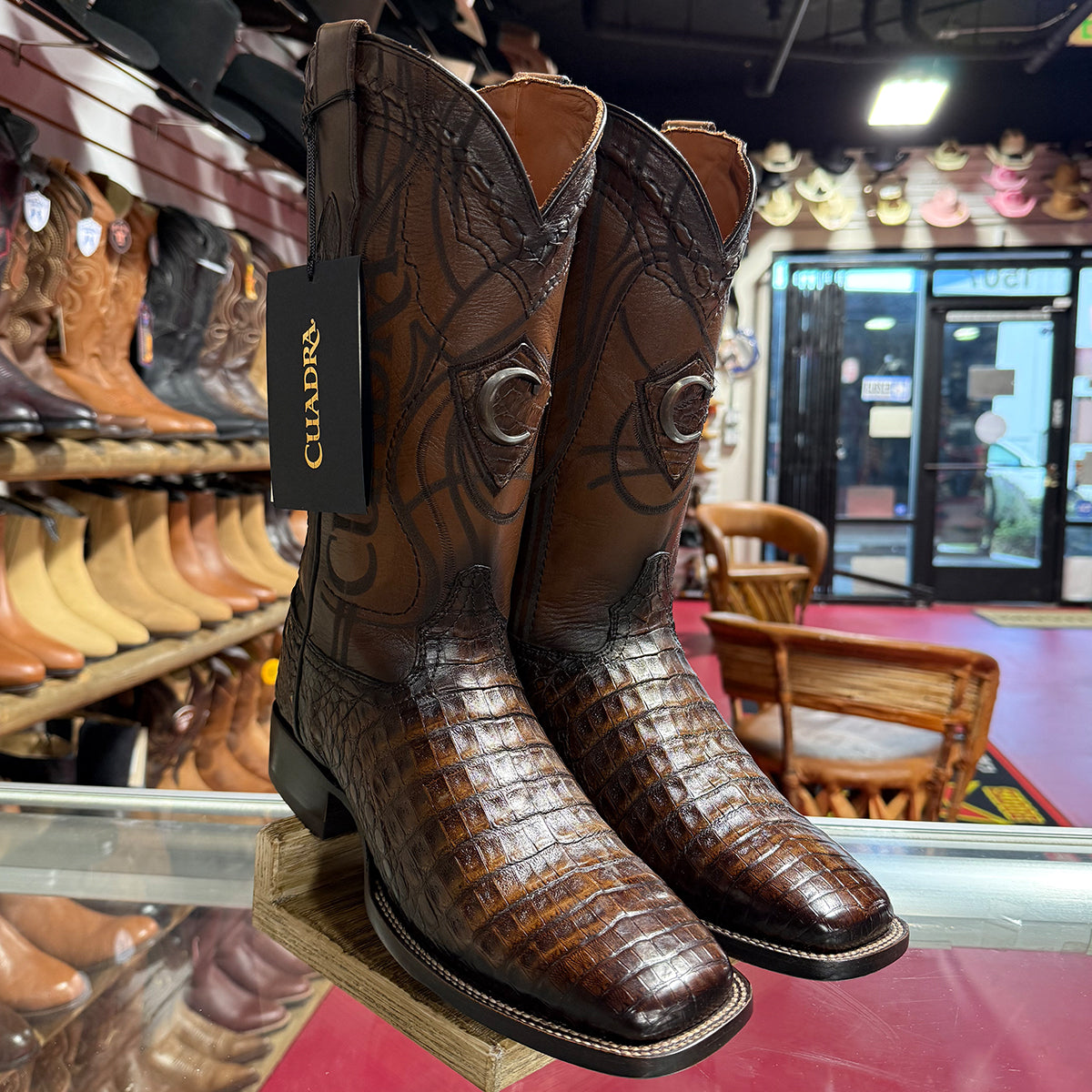 Cuadra Cowboy Boots Caiman Belly Porto Maple