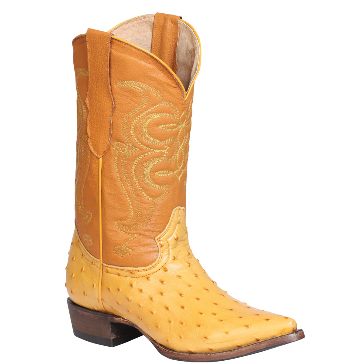 EL General Buttercup Ostrich Print Boot Pointed Toe