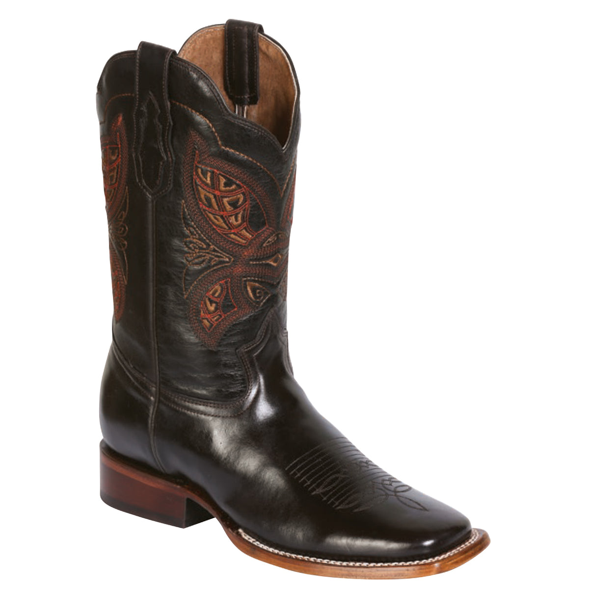 Metallic Brown Square Toe Cowboy Boots