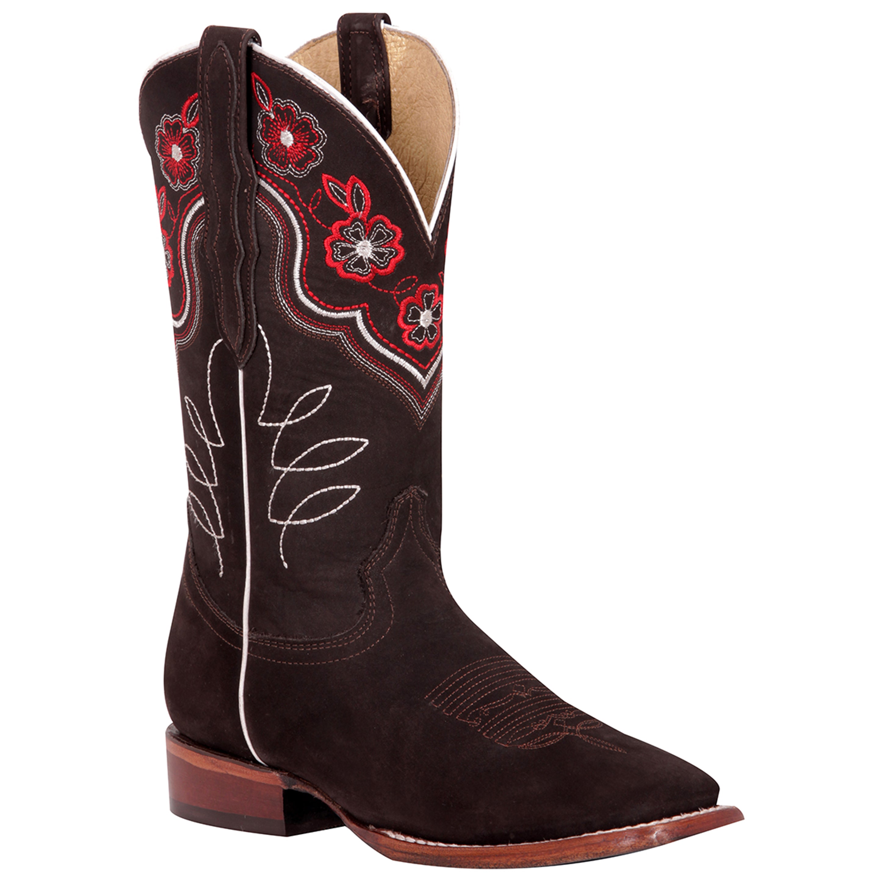 Women's Cowgirl Rodeo Boots With FREE Belt – Botas Vaqueras De Mujer – Leather, Embroidered, Square Toe