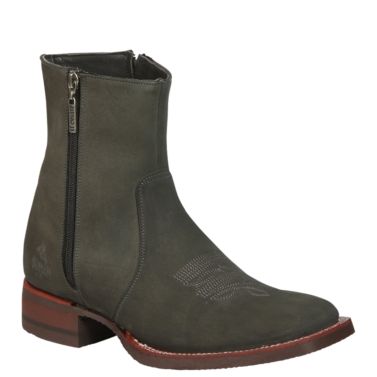 El Canelo Grey Square Toe Chelsea Boot