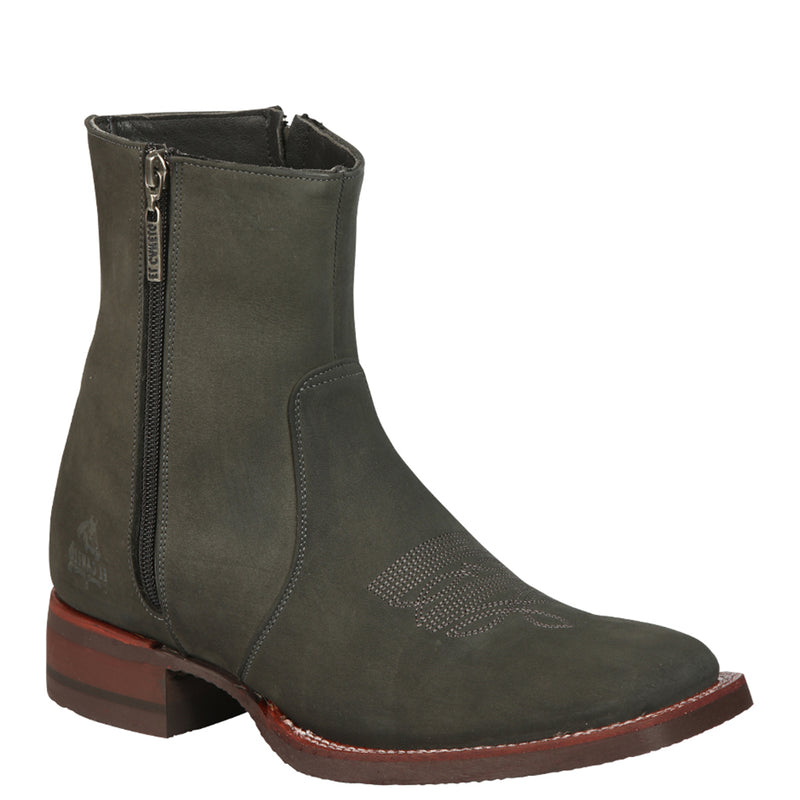 El Canelo Grey Square Toe Chelsea Boot