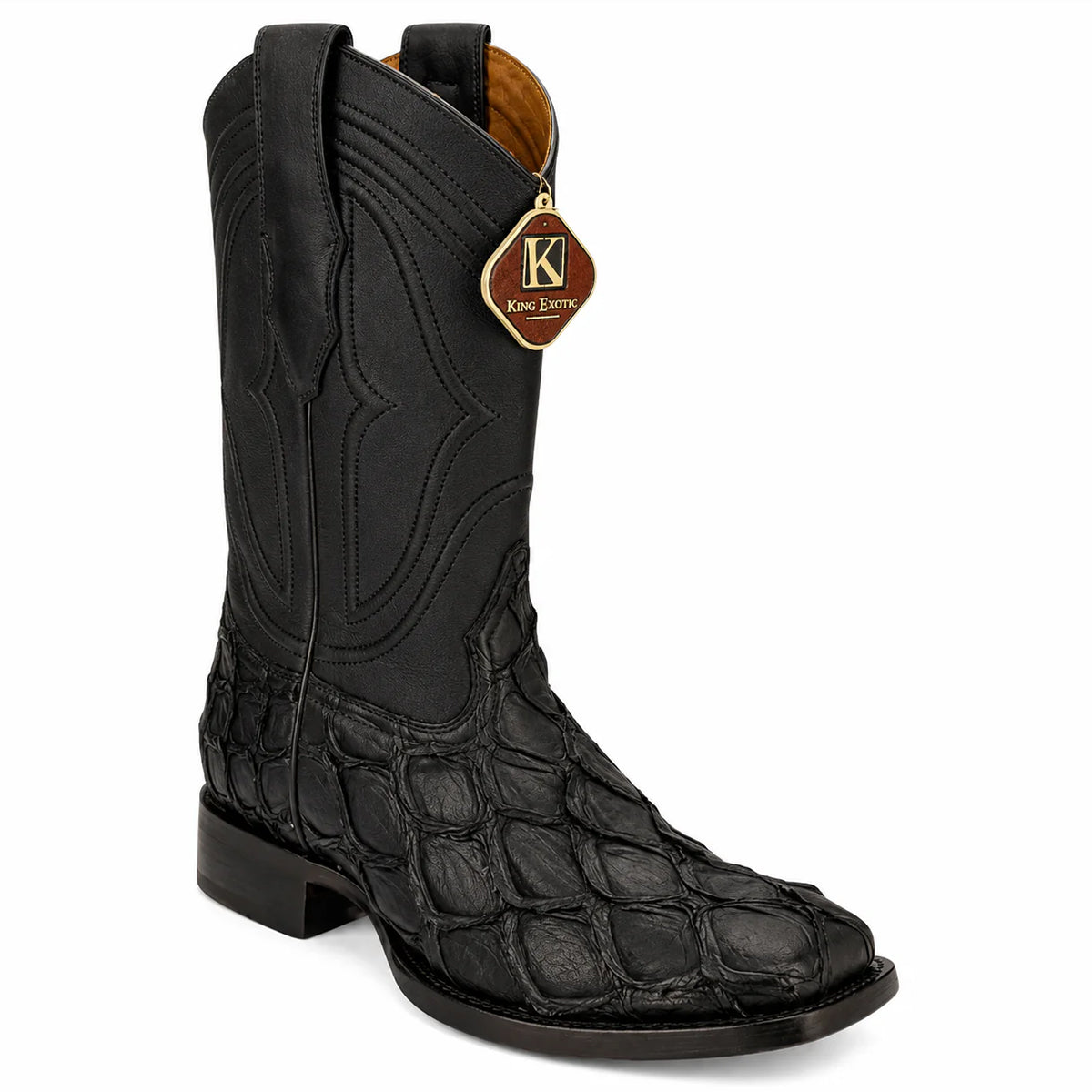 King Exotic Botas de Pirarucu Negro Mate