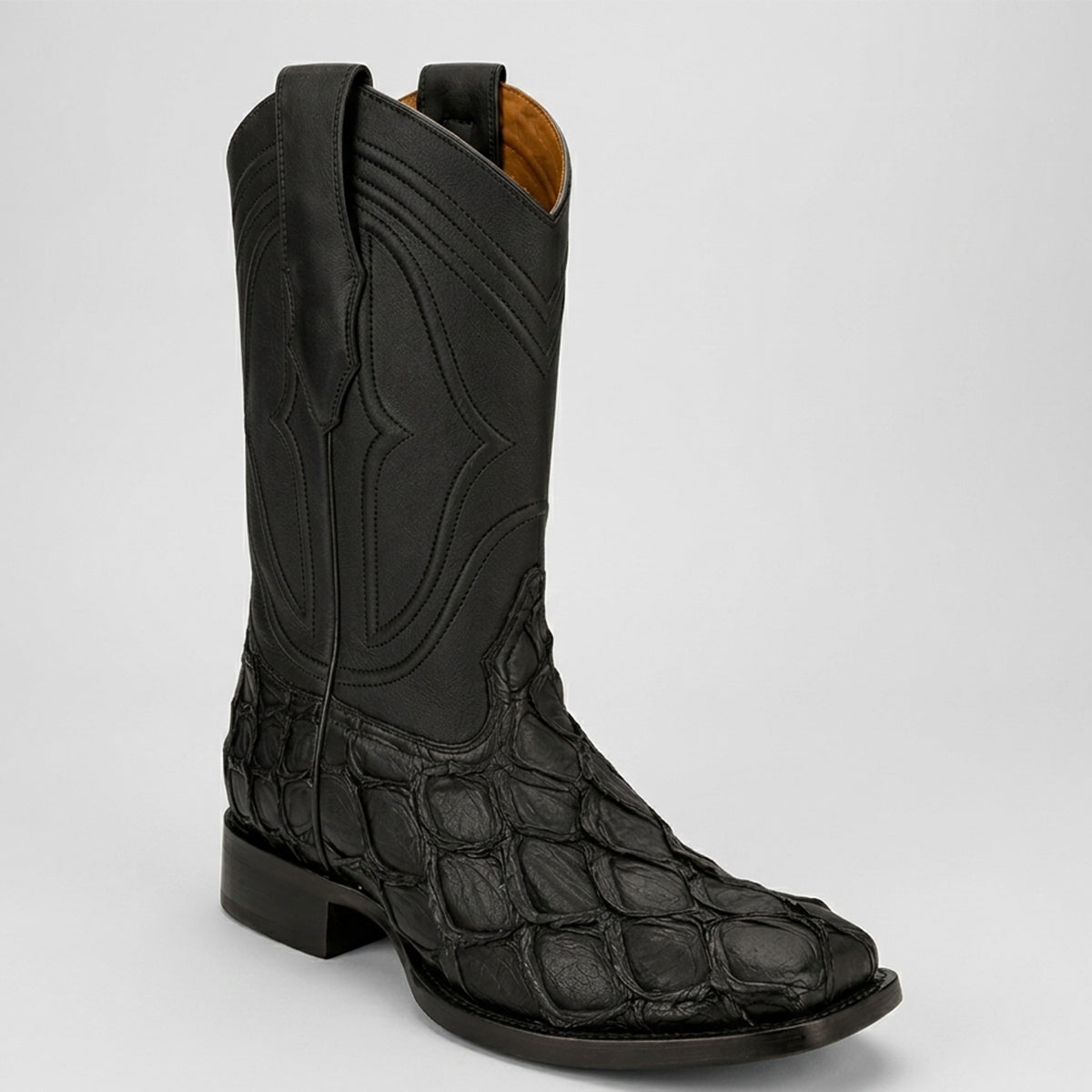 King Exotic Botas de Pirarucu Negro Mate