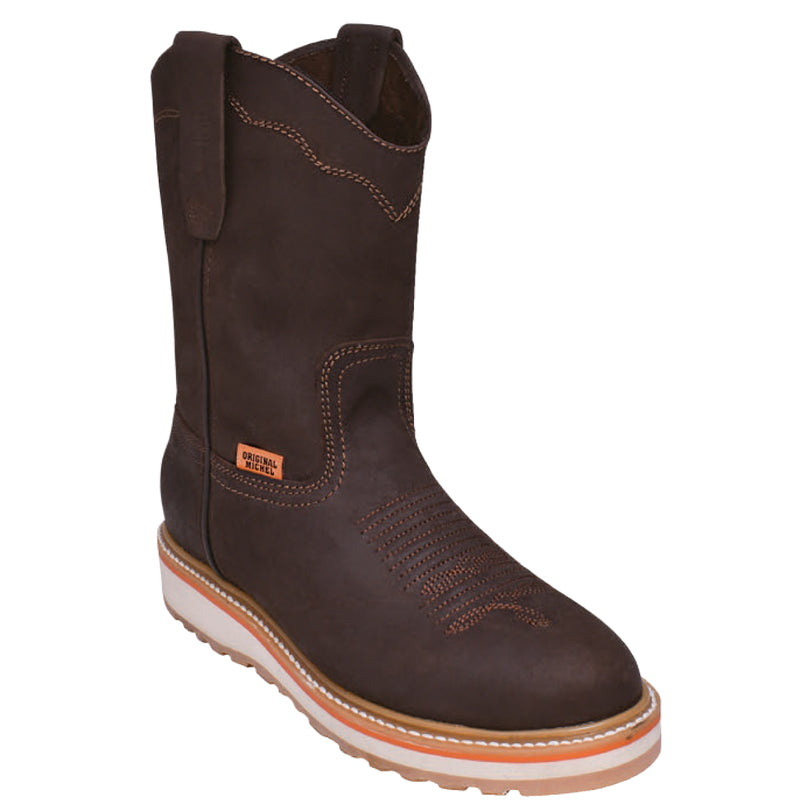Original Michel Men's Brown Pull On Work Boots H-50D