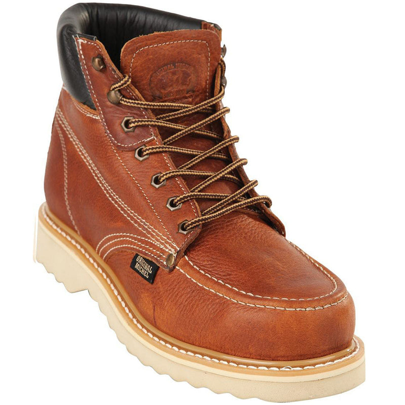 Original Michel Men's Light Brown Moc Toe Work Boot