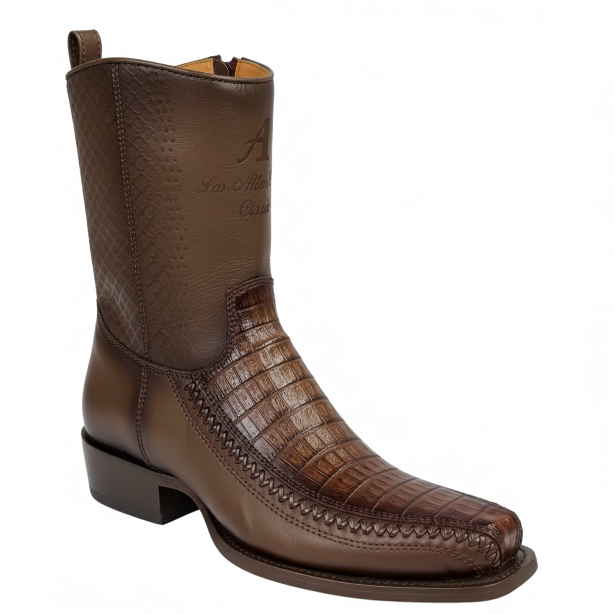 Los Altos Portugal Brown Caiman Boot 7x Square Toe