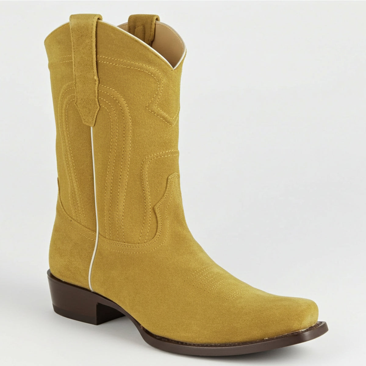 OLD SCHON オールドショーン Yellow Micarta 先角 Los Altos Antique Saddle Suede Western Boots 7x Square Toe