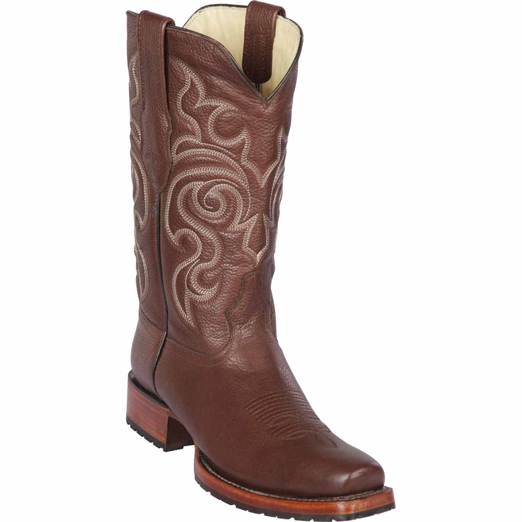 Brown Square Toe Cowboy Boots - Los Altos Boots