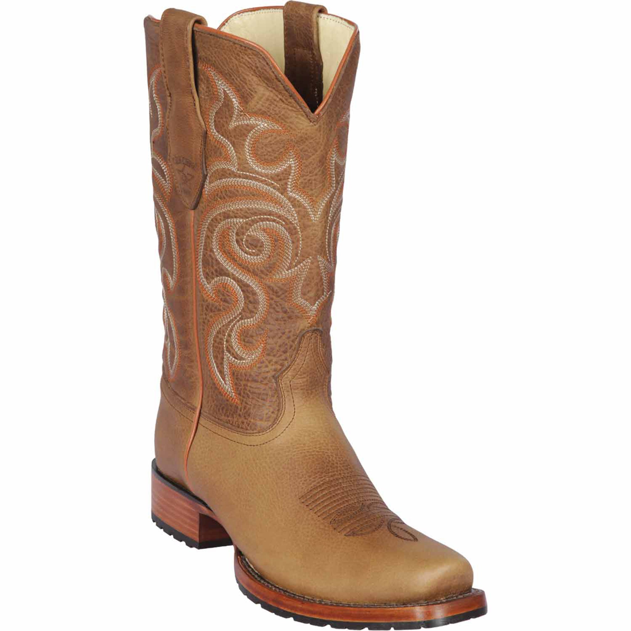 Short Cowboy Boots Square Toe - Honey