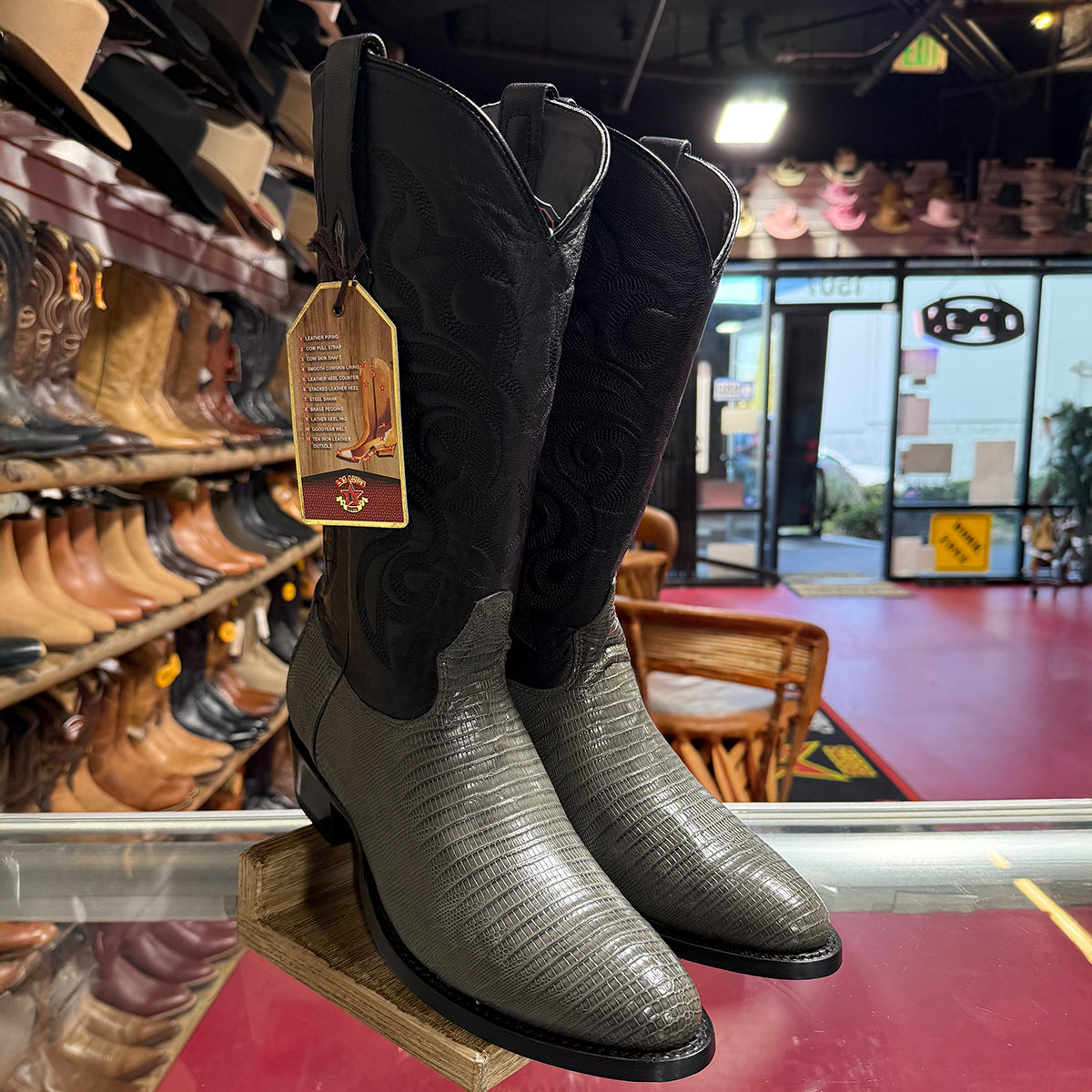 Los Altos Grey Lizard Cowboy Boots