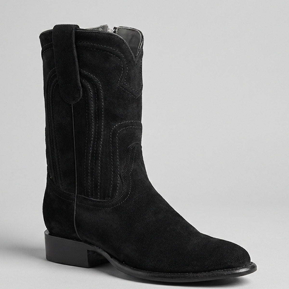 Los Altos Men's Roper Suede Cowboy Boot With Side Zipper