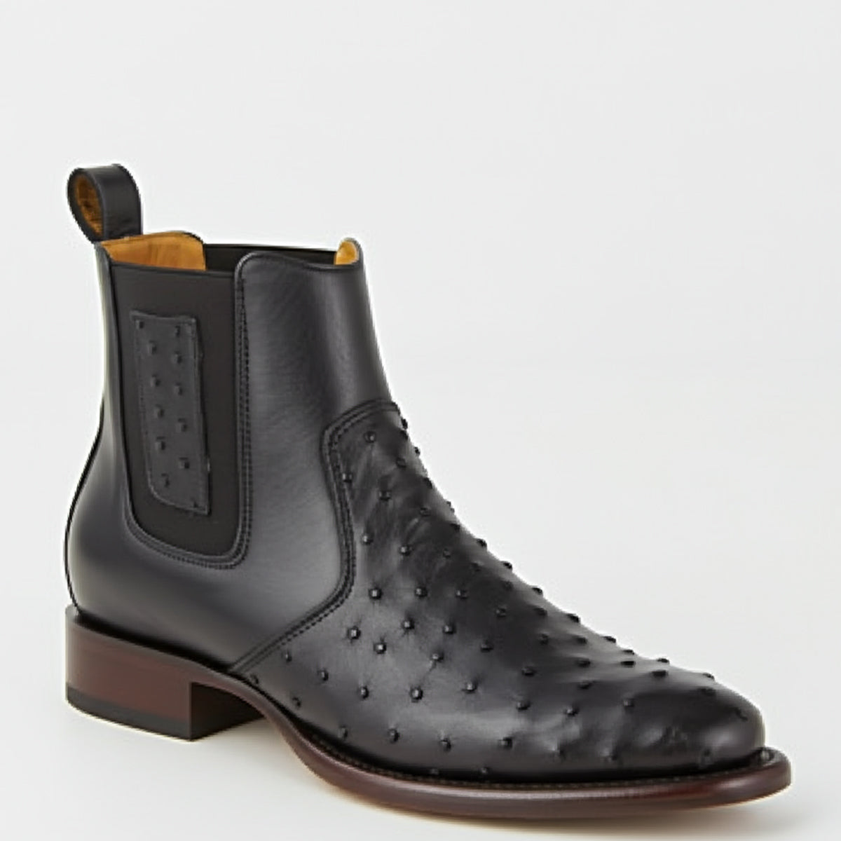 Black Ostrich Chelsea Boot
