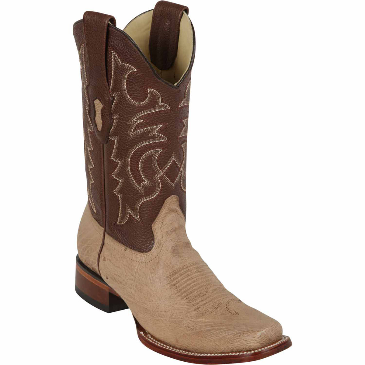 Gavel Cowboy Boots Men 9 EE Brown Tan Smooth Ostrich Toe Western Leather Square Toe Ostrich Cowboy Boots Gavel Men main image 3