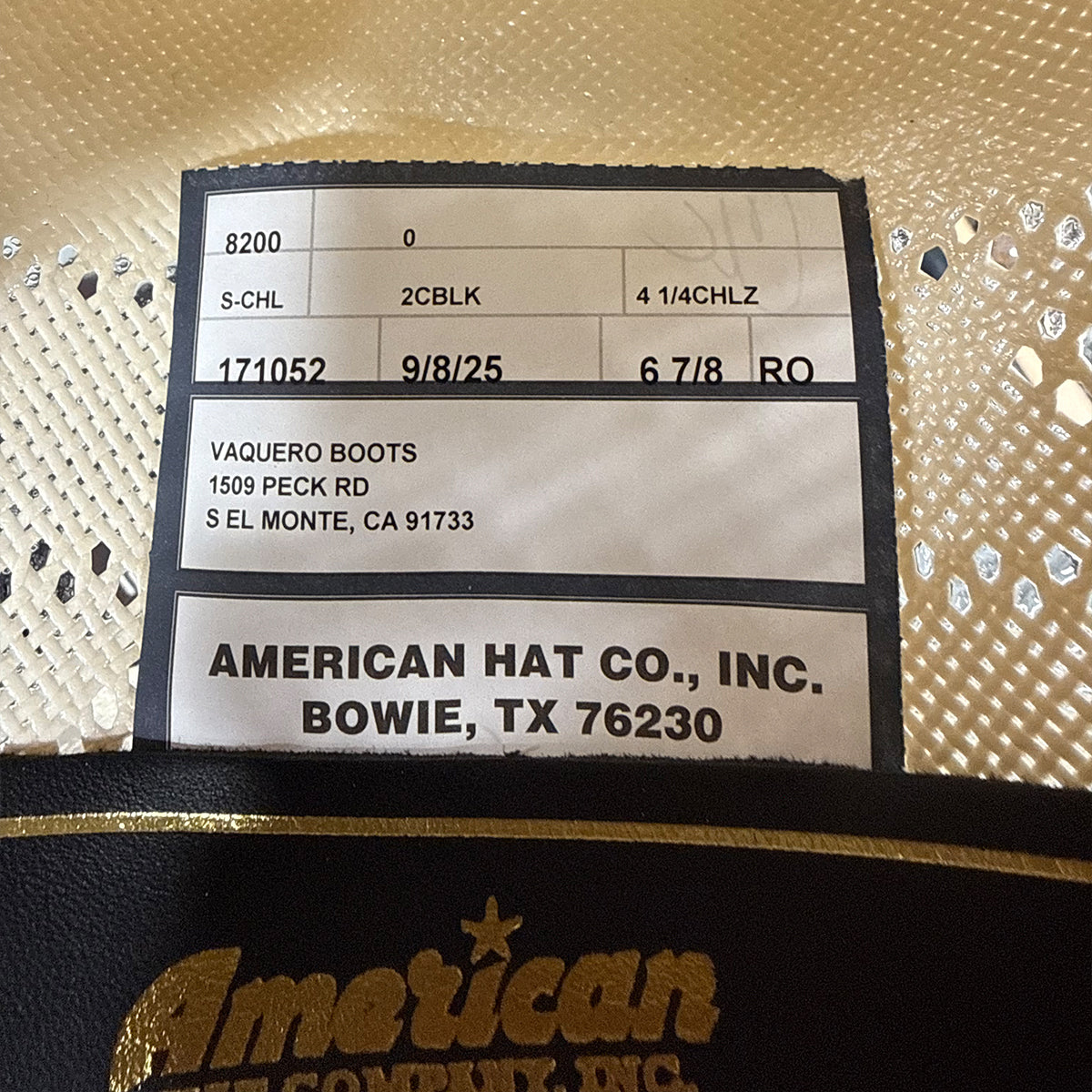 Inside info of American Hat Company 8200