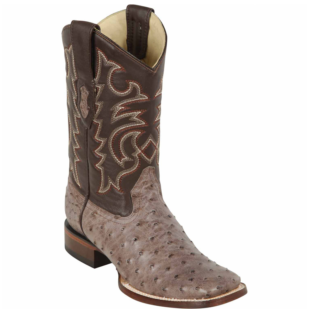 Men's Los Altos Genuine Ostrich Square Toe Boots - Brown 812T8307 main image 0