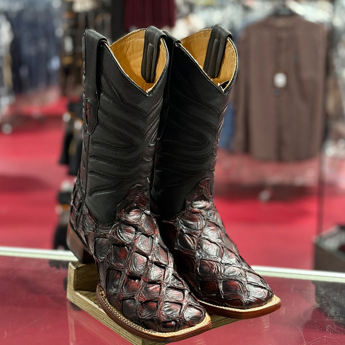 Rustic Brown Pirarucu Cowboy Boots