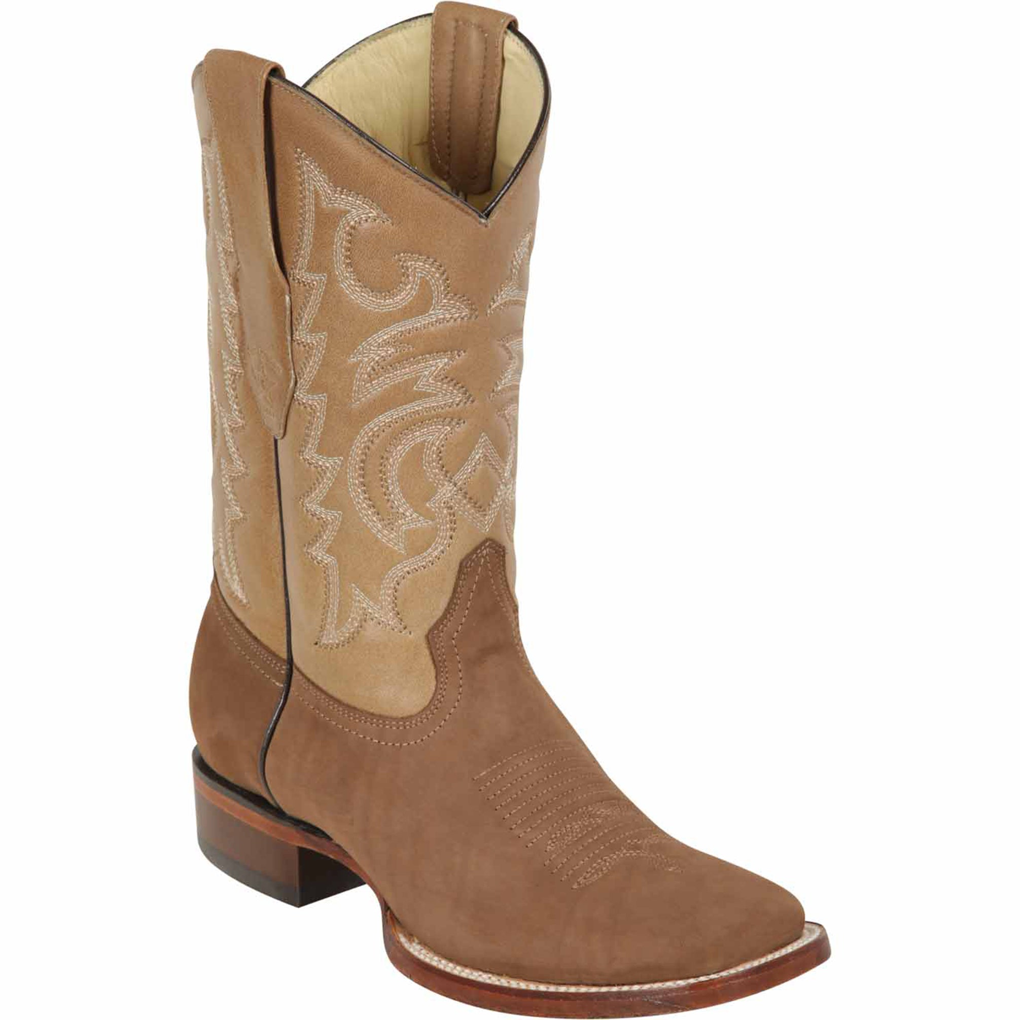 Taupe Brown Cowboy Boots Square Toe - Los Altos Boots