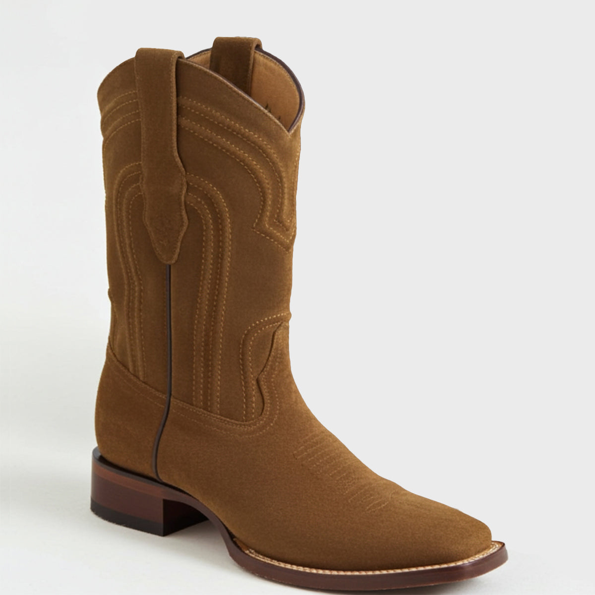 Los Altos Cappuccino Suede Square Toe Boot