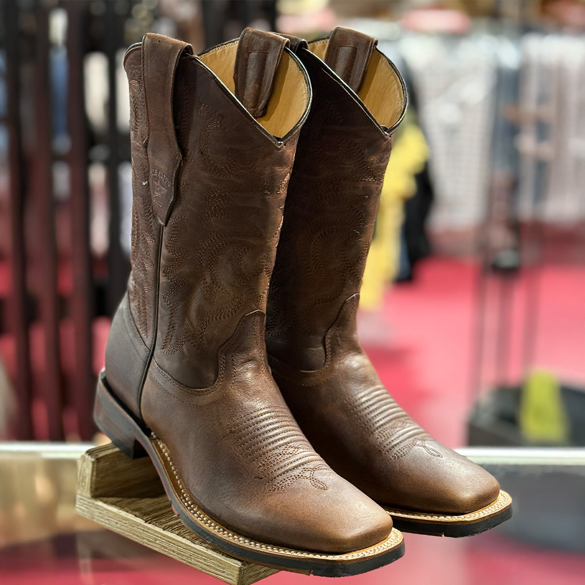 Los Altos Boots Mens Brown Square Toe Cowboy Boots