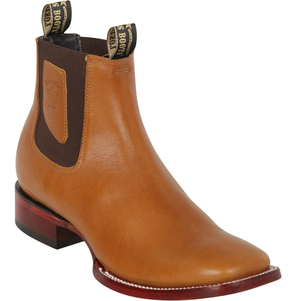 Honey Brown Square Toe Ankle Boots - Los Altos Boots
