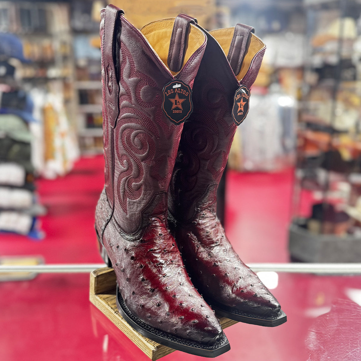 Mens Western Ostrich Leather Boots - Los Altos Boots