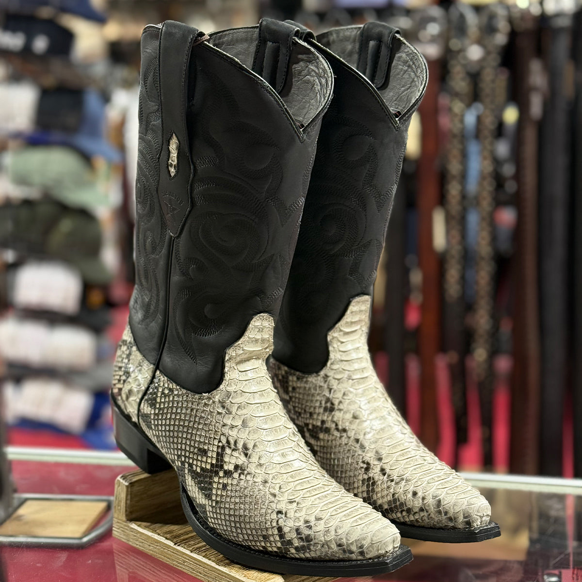 Los Altos Python Snakeskin Cowboy Boots