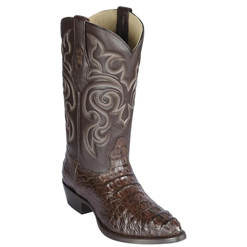 Los Altos Men's Brown Hornback Caiman J-Toe Cowboy Boot
