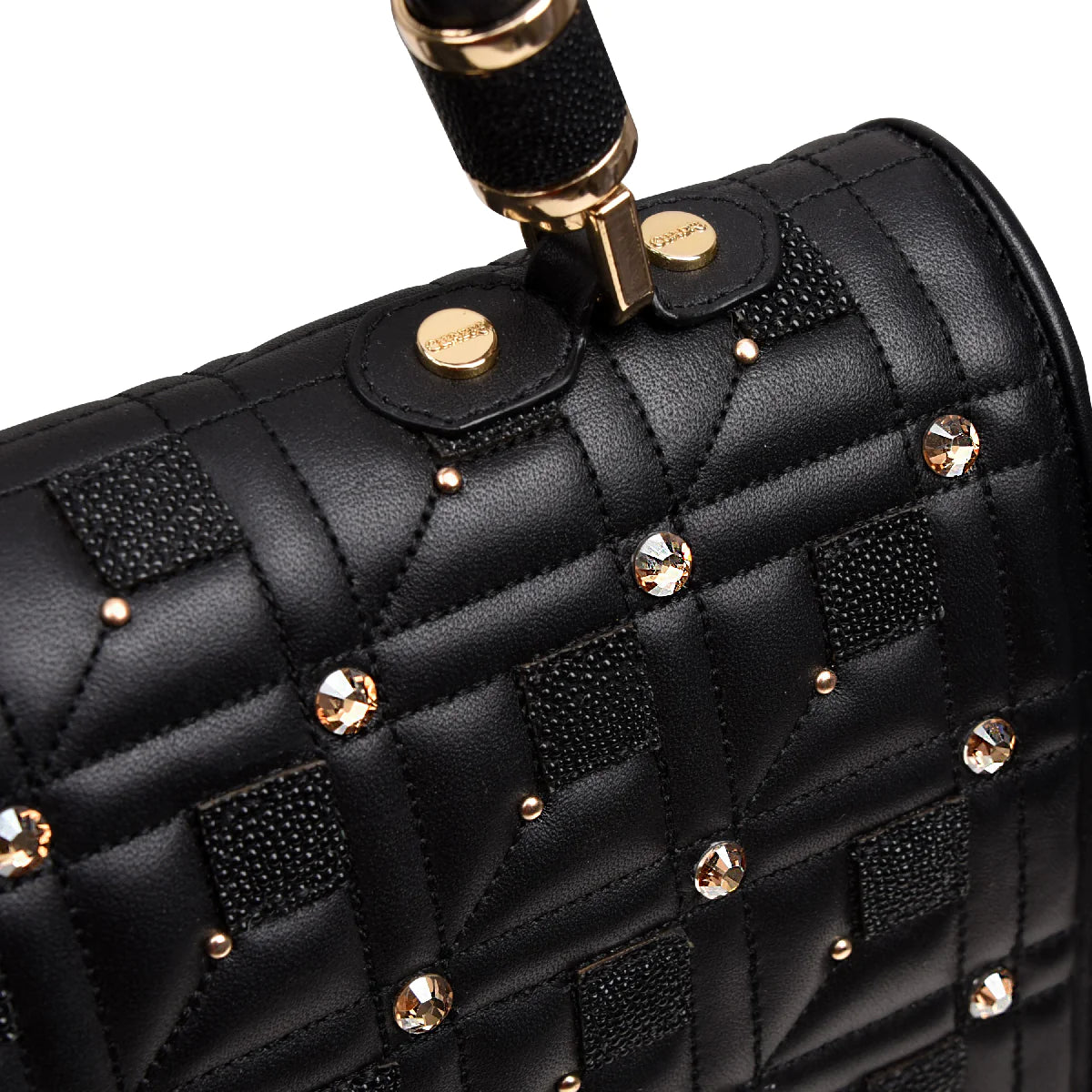 Black Quilted Purse Genuine Stingray & Leather