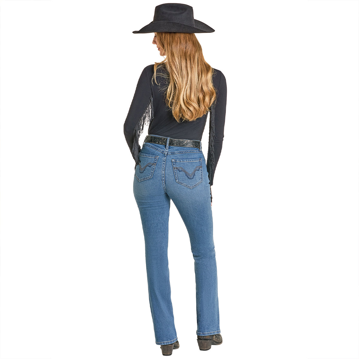 Back view of Rock &n Roll Signature High Rise Cowgirl Jeans