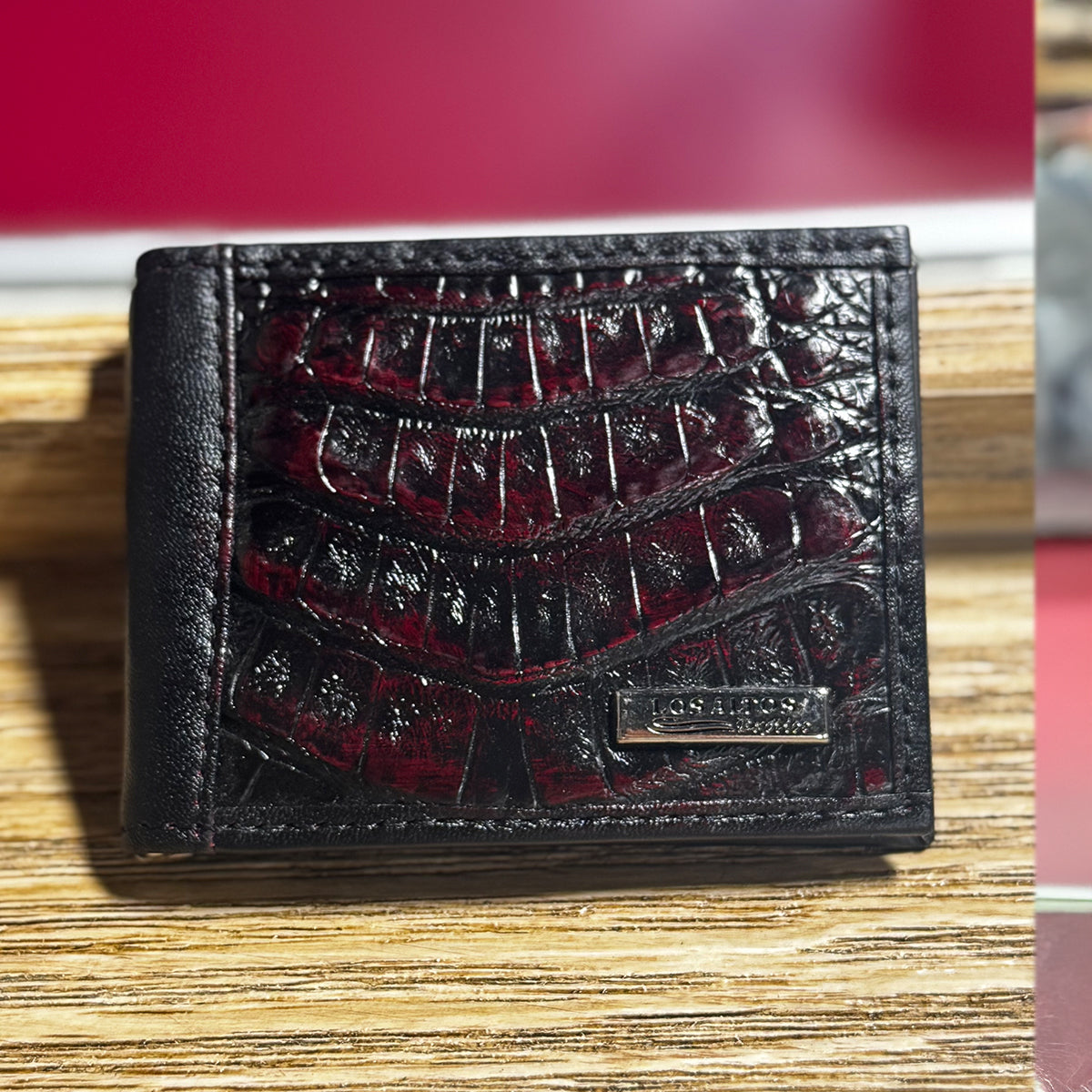 Black Cherry Crocodile Money Clip