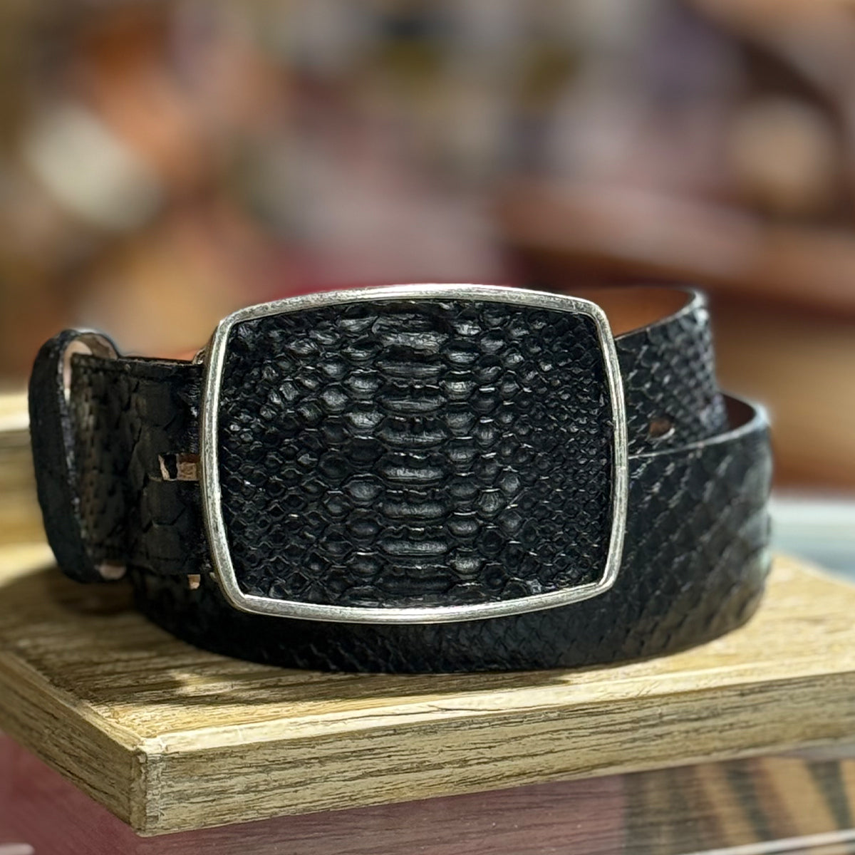 Black Snakeskin Belt