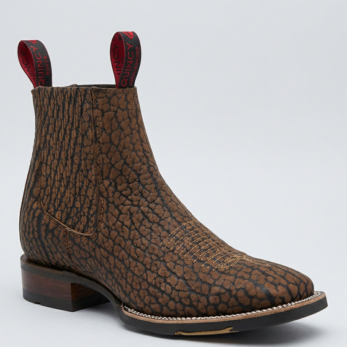 Quincy Men's Brown Bull Shoulder Chelsea Cowboy Boot