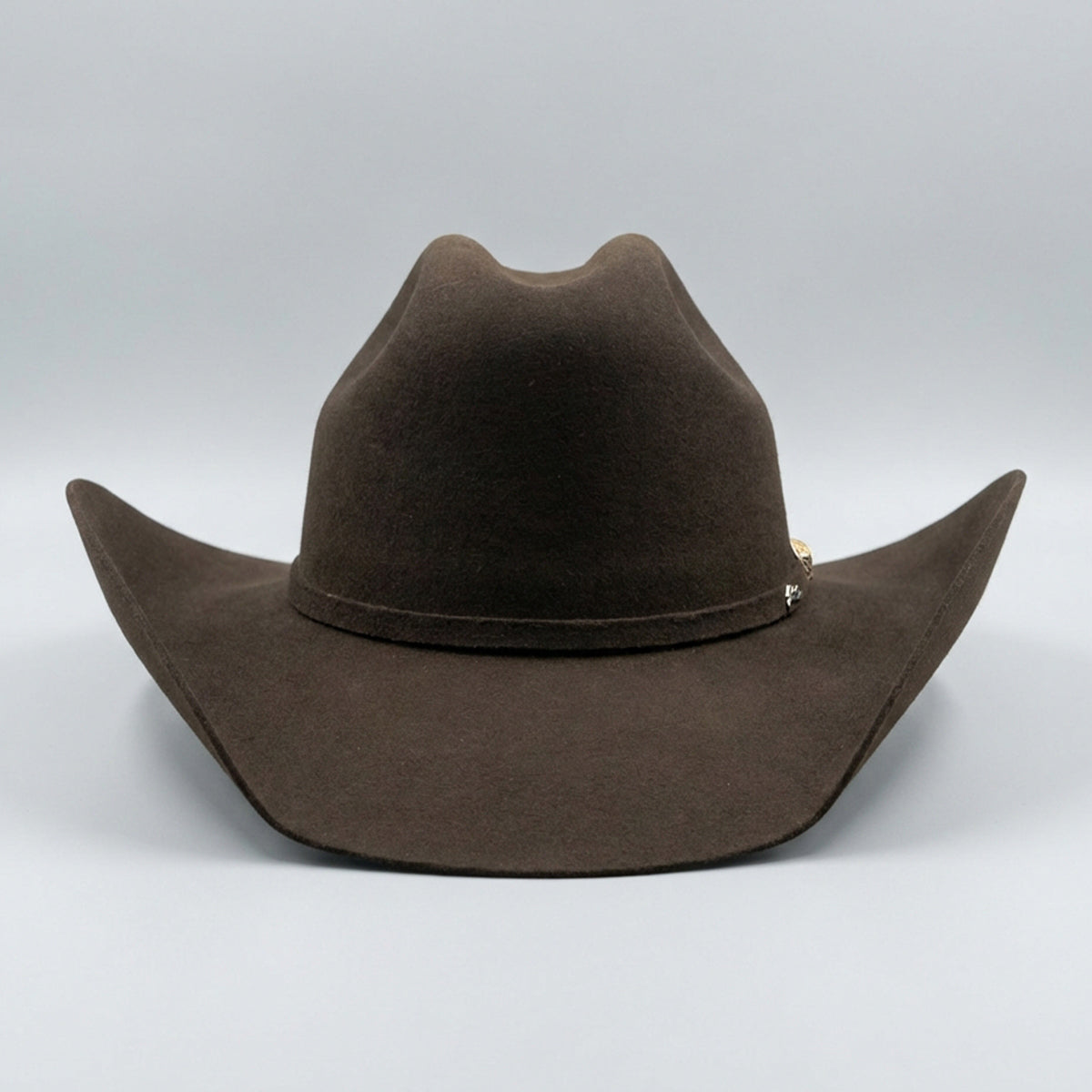 Front view of Tombstone Este Oeste Chocolate Brown Felt Western Hat