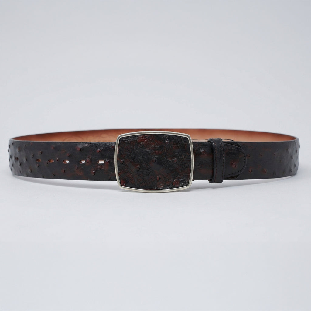 Black Cherry Ostrich Belt | Full Quill Exotic Leather  display picture 3