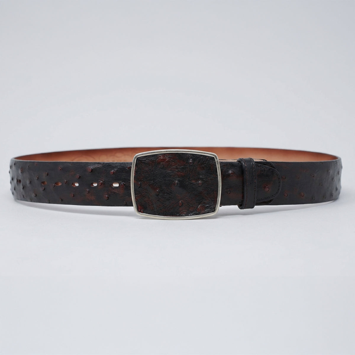 Los Altos Black Cherry Ostrich Belt