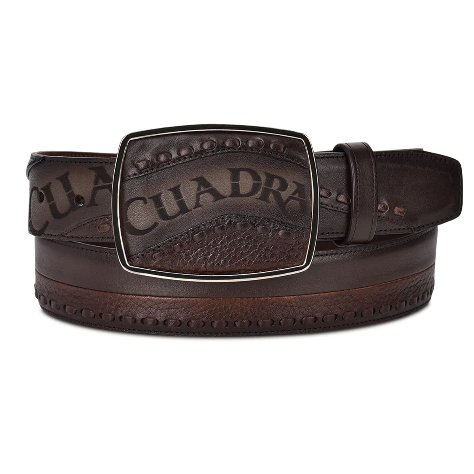 CVEN1FL - Cuadra black fashion cowboy caiman leather belt for men