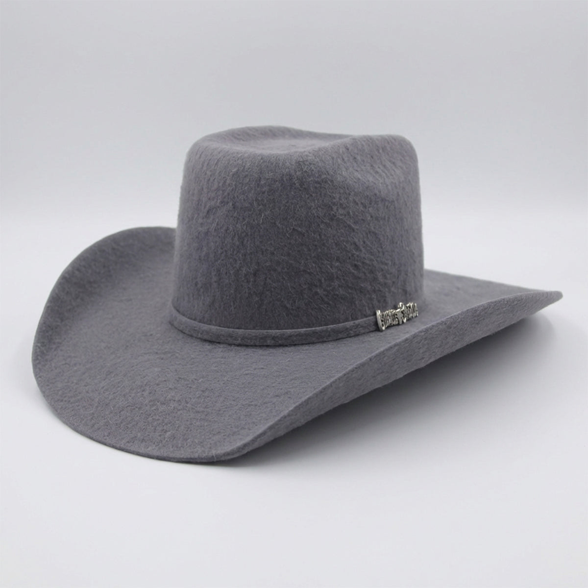Cuernos Chuecos 10X Charcoal Grey Brick Crown Grizzly Felt Cowboy Hat
