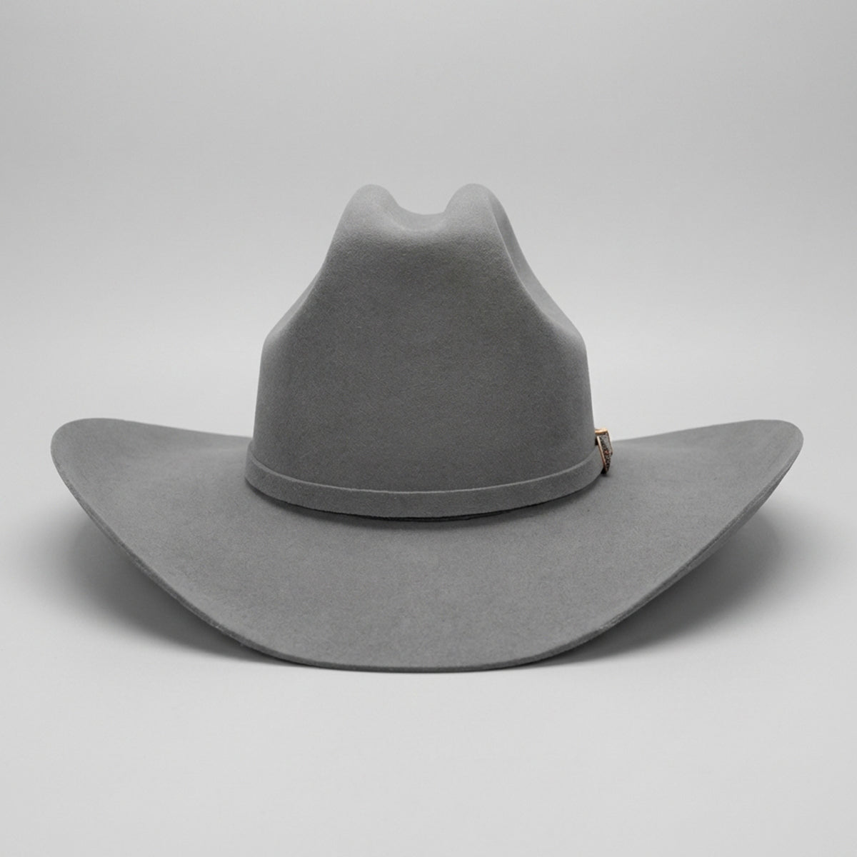Front view of Cuernos Chuecos 30X Charcoal Grey Quarter Horse Western Hat

